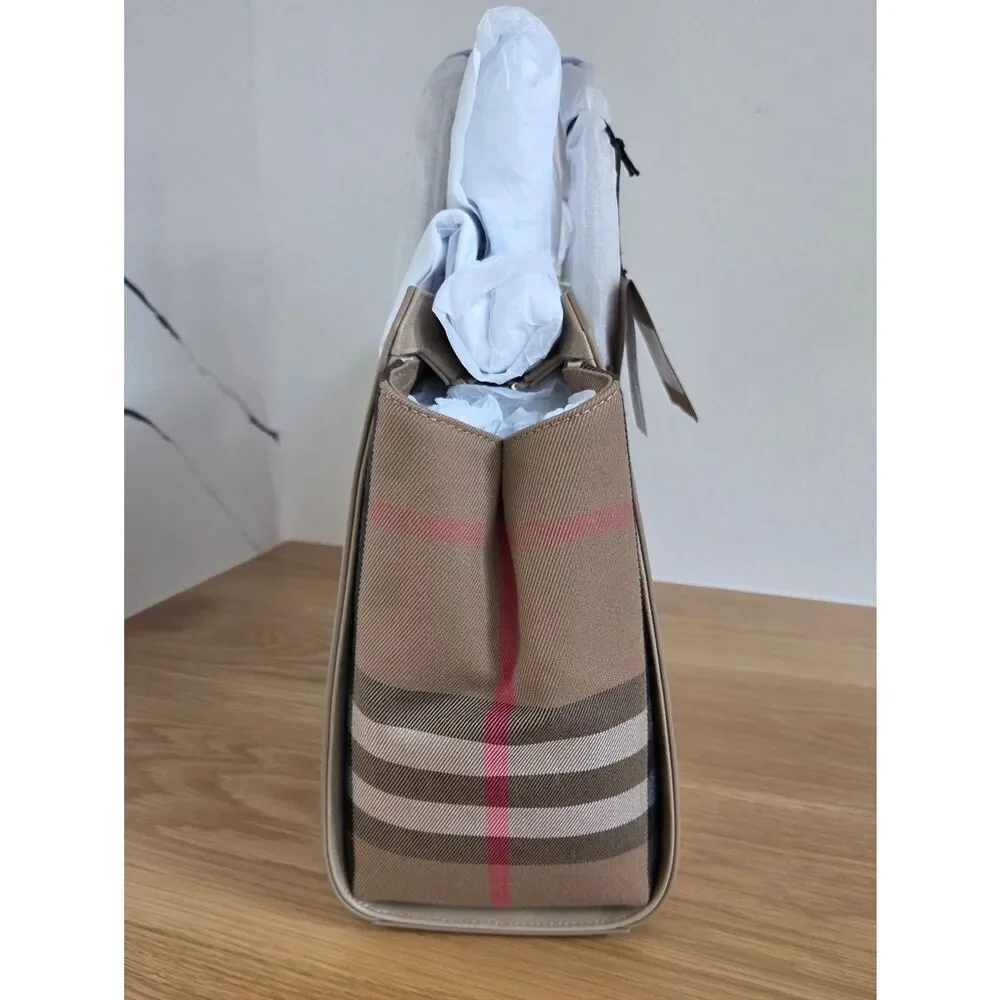 Burberry Banwell Check Canvas & Leather Satchel